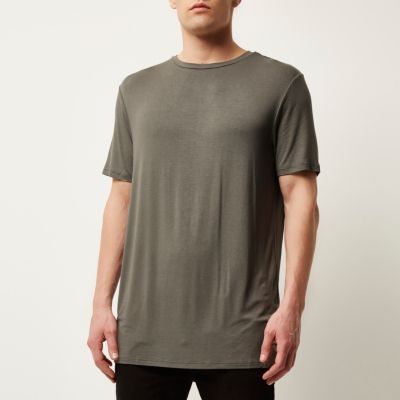 Grey longer length loose fit t-shirt
